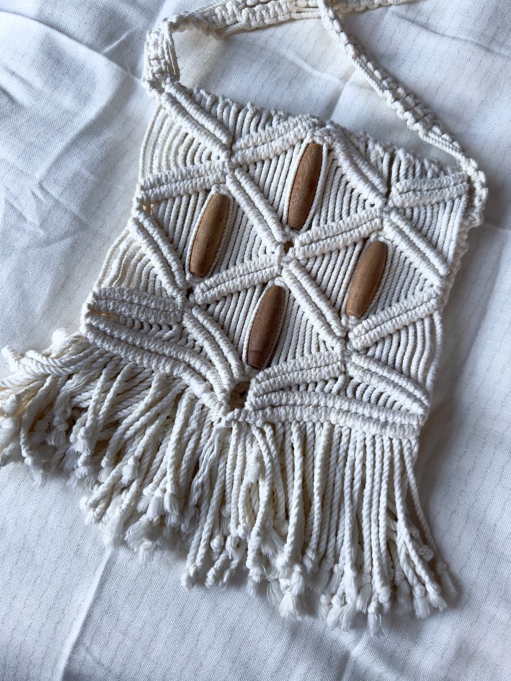 Vintage 70’s Macramé Fringe Boho Crossbody Bag